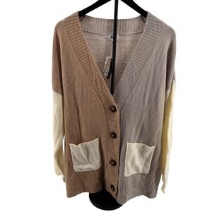 BKE Cardigan Sweater‎ Women's Size S Multi Color Block Button Front